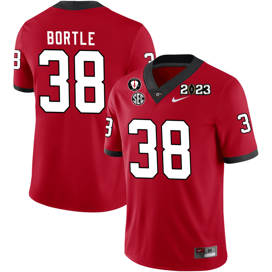 Georgia Bulldogs Men's Brooks Bortle #38 Red 2022-23 CTP National Championship Stitched College UGA Football Jersey 23XL018BD